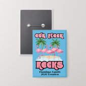 カスタム懇親会フラミンゴパーティーテーマ 缶バッジ (正面/裏面)