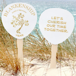 カスタム懇親会ブラック金ゴールドツリー両面 ハンドファン