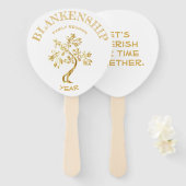 カスタム懇親会ブラック金ゴールドツリー両面 ハンドファン (正面&裏面)