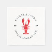 カスタム懇親会ロブスター沸騰サマー スタンダードカクテルナプキン (正面)