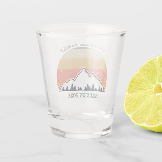 カスタム懇親会美しい自然サンセット ショットグラス (裏面)