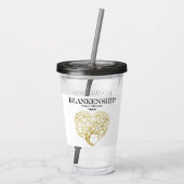 カスタム懇親会金ゴールドハートツリーキープサケ アクリルタンブラー (裏面)