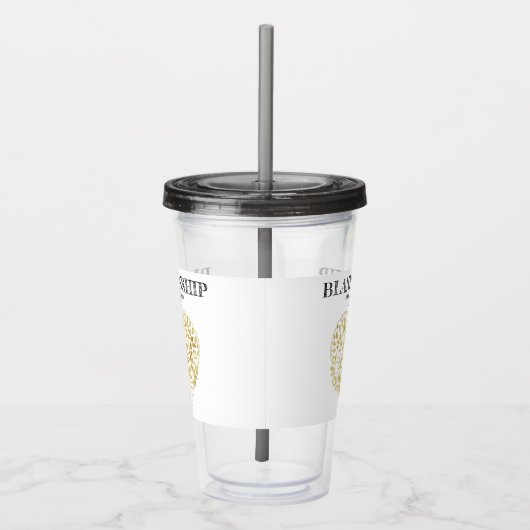 カスタム懇親会金ゴールドハートツリーキープサケ アクリルタンブラー (右)