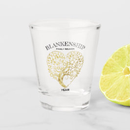 カスタム懇親会金ゴールドハートツリーキープサケ ショットグラス