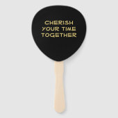 カスタム懇親会金ゴールドハート型ツリー ハンドファン (裏面)