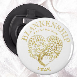 カスタム懇親会金ゴールドハート型ツリー 栓抜き