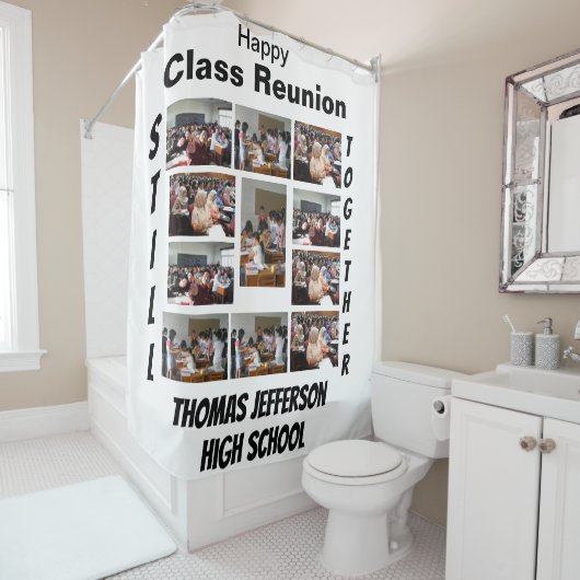 カスタム懇親会11フォトコラージュ シャワーカーテン (インサイチュ)