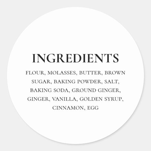 カスタム成分白黒シンプル ラウンドシール (正面)