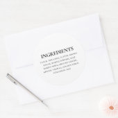 カスタム成分白黒シンプル ラウンドシール (封筒)