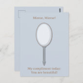 カスタム手やる気を起こさせるパーソナライズされた鏡ブルー ポストカード (正面/裏面)