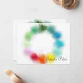 カスタム手カラフルスクリプト名文字テンプレート ノートカード (正面/裏面インサイチュ)