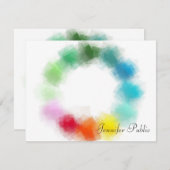 カスタム手カラフルスクリプト名文字テンプレート ノートカード (正面/裏面)