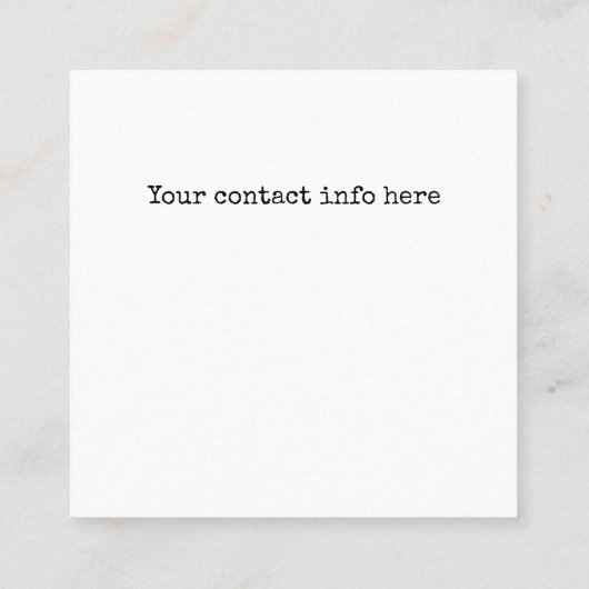 カスタム手作りのビジネスロゴ スクエア名刺 (裏面)