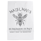 カスタム手作り蜂蜜 ミディアムペーパーバッグ (裏面)