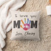 カスタム手刷り愛You Mom クッション (ブランケット)