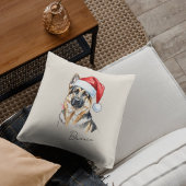 カスタム手描きクリスマスドイツ羊飼い犬 クッション