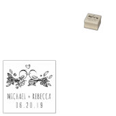 カスタム手描きラブバードの名前 ラバースタンプ (押印)