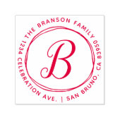 カスタム手描き円イニシャル差出人住所 セルフインキングスタンプ (デザイン)