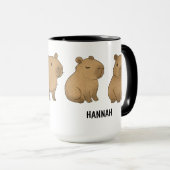 カスタム手描き かわいいカピバラ コーヒー マグカップ (正面右)