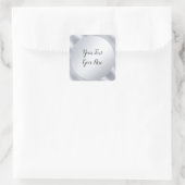 カスタム手書きシルバー おしゃれなテンプレート スクエアシール (バッグ)