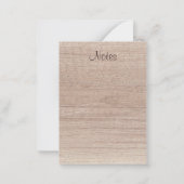 カスタム手書きスクリプトナチュラルウッドルック ノートカード (裏面)