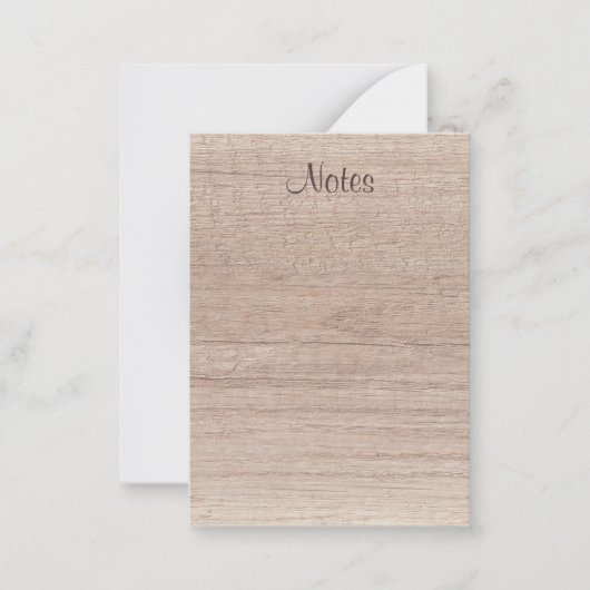 カスタム手書きスクリプトナチュラルウッドルック ノートカード (正面)