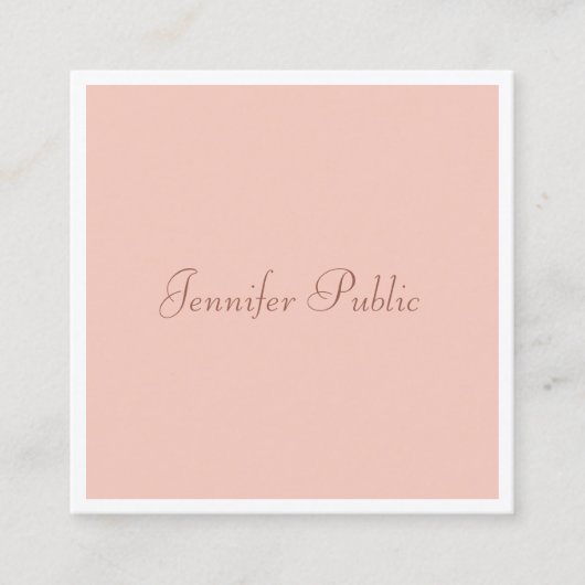 カスタム手書きスクリプモダントエレガントシンプル スクエア名刺 (正面)