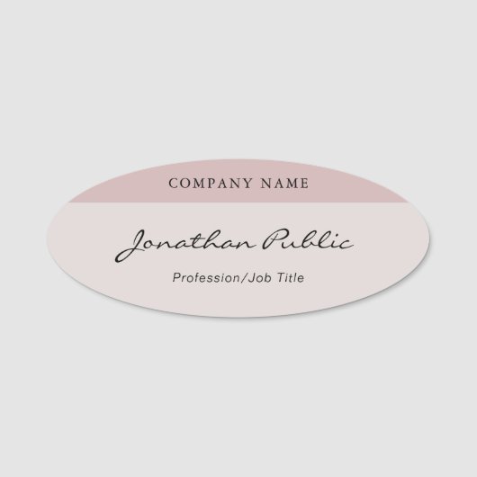 カスタム手書きスクリプモダントエレガントテンプレート 名札 (正面)