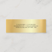 カスタム手書きスクリプモダントエレガント金ゴールド スキニー名刺 (裏面)