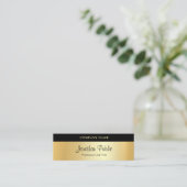 カスタム手書きスクリプモダントエレガント金ゴールド スキニー名刺 (スタンド正面)