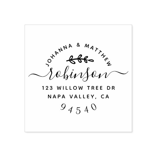 カスタム手書きスクリプ結婚トの差出人住所 ラバースタンプ (インプリント)