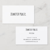 カスタム手書きテンプレートモダンエレガントシンプル 名刺 (正面/裏面)