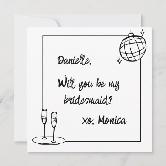 カスタム手書きディスコのブリデスメイド提案カード シーズンカード (正面)