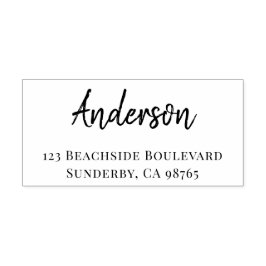 カスタム手書きブラシスクリプトの名前とアドレス セルフインキングスタンプ