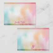 カスタム手書きモノグラム抽象芸術テンプレート ノートカード (正面/裏面)