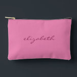 カスタム手書き名前文字テンプレートピンクエレガント アクセサリーポーチ<br><div class="desc">カスタムテンプレートモダン名または文字のアップロード画像プリントアクセサリー/バッグと財布/化粧品&化粧品バッグ/ピンク無地の色の小さなアクセサリーポーチ。</div>