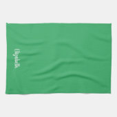 カスタム手書き名海の緑の色無地の付き キッチンタオル (横)