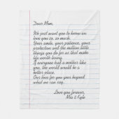 カスタム手書脚文字ラブメッセージママ フリースブランケット (正面)