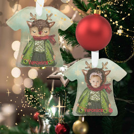 カスタム手絵を描鹿の写真キッズ オーナメント