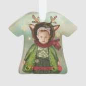 カスタム手絵を描鹿の写真キッズ オーナメント (裏面)