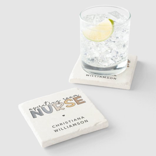 カスタム手術室のナースまたはナース評価 ストーンコースター (横)