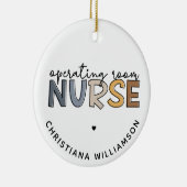 カスタム手術室のナースまたはナース評価 セラミックオーナメント (右)