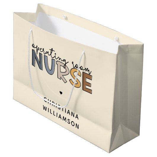 カスタム手術室のナースまたはナース評価 ラージペーパーバッグ (正面アングル)