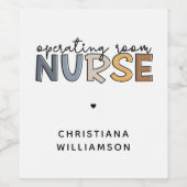 カスタム手術室のナースまたはナース評価 ワインラベル (シングルラベル)