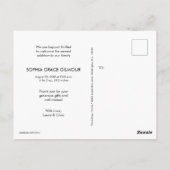 カスタム手話女の子の写真ベビーシャワー ポストカード (裏面)