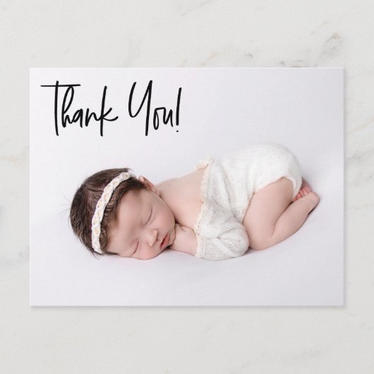 カスタム手話女の子の写真ベビーシャワー ポストカード (正面)