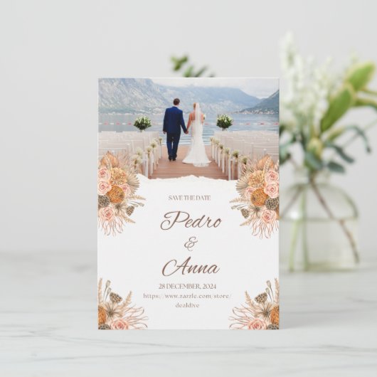 カスタム手頃ウェディングカードとパーソナライズされたGif (スタンド正面)