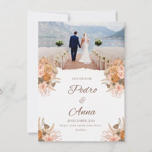 カスタム手頃ウェディングカードとパーソナライズされたGif (正面)