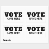 カスタム投票者候補選挙 長方形シール (シート)
