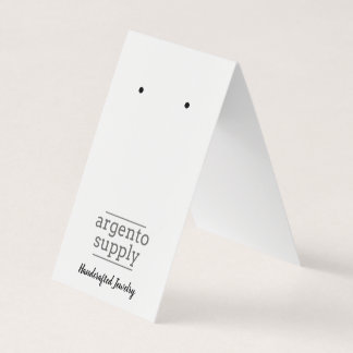 カスタム折り返しイヤリングカード、下部にロゴ 名刺